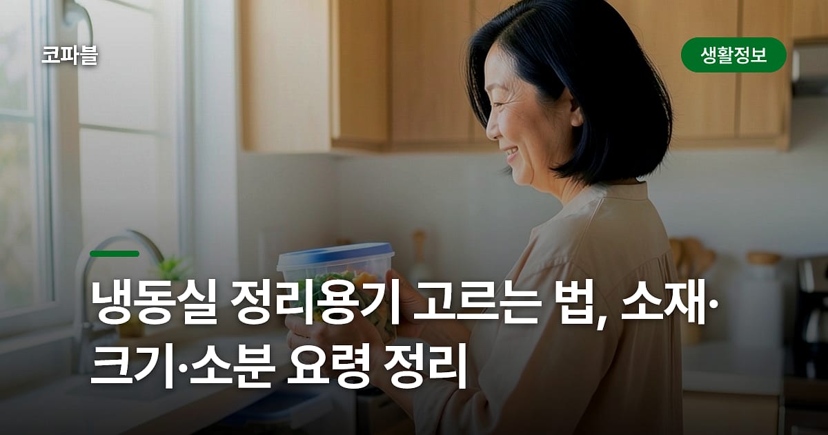 냉동실 정리용기 고르는 법, 소재·크기·소분 요령 정리