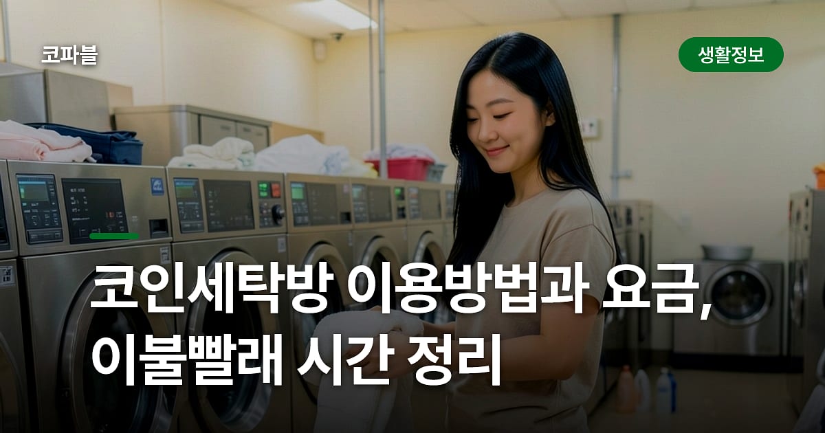 코인세탁방 이용방법과 요금, 이불빨래 시간 정리