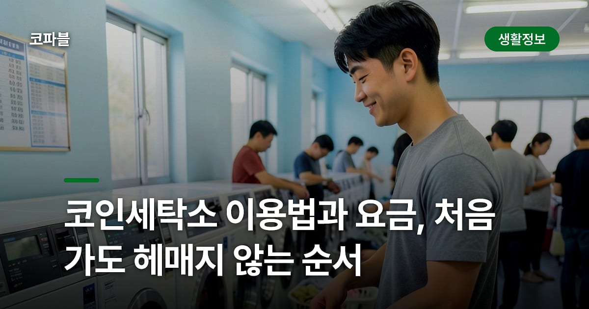 코인세탁소 이용법과 요금, 처음 가도 헤매지 않는 순서
